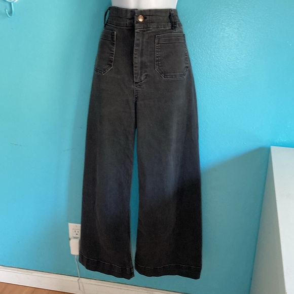 Pilcro Anthropologie The Day Tripper Womens Denim Wide Leg Crop Pants Size 29 - Picture 8 of 14